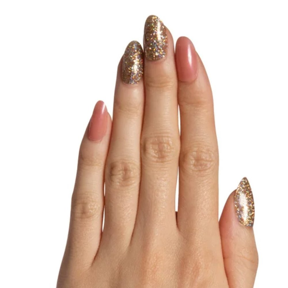 Olive & June Press-on Artificial Nails, Oval Medium, Glitter Party, Pink, 42 Ct - Picture 3 of 9